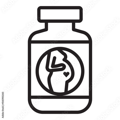 Supplements for pregnant women icon vector illustration isolated sign
