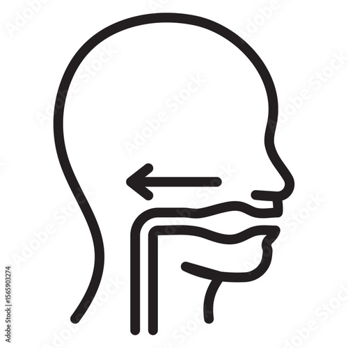 Swallowing reflex icon vector illustration isolated sign