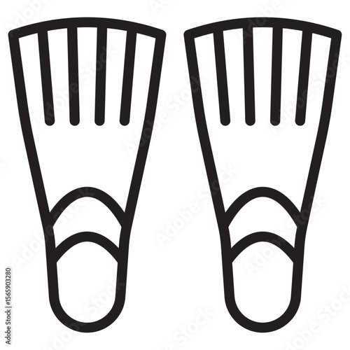 Swimming flippers icon vector illustration isolated sign