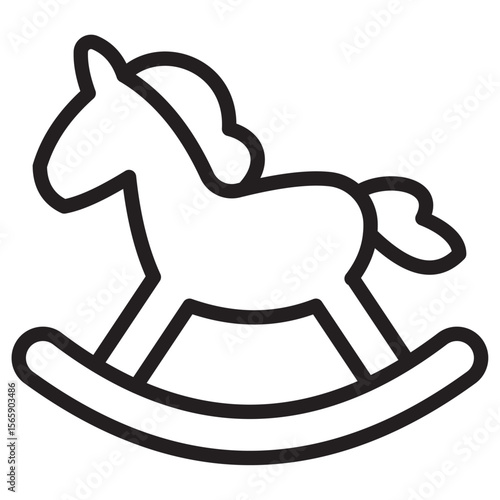 Toy horse rocking chair icon vector illustration isolated sign