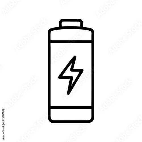 Minimalist Vector Drawing of an Energy Cell, Ideal for Charging and Electricity