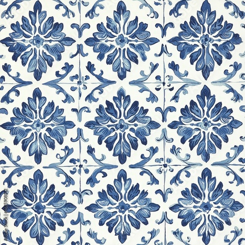 Blue and White Ceramic-Inspired Pattern