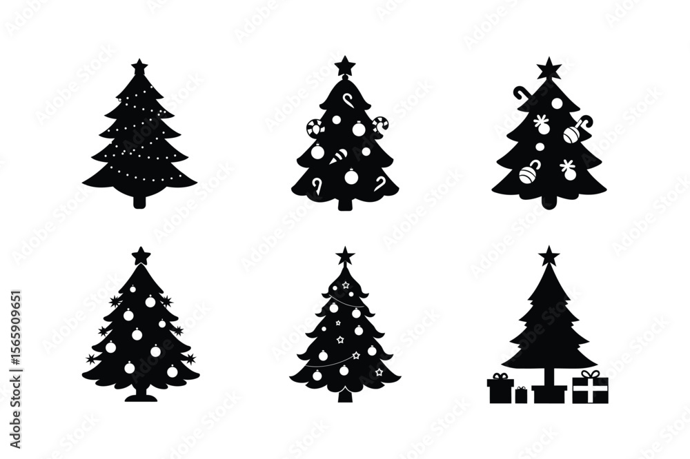 Obraz premium set of christmas trees