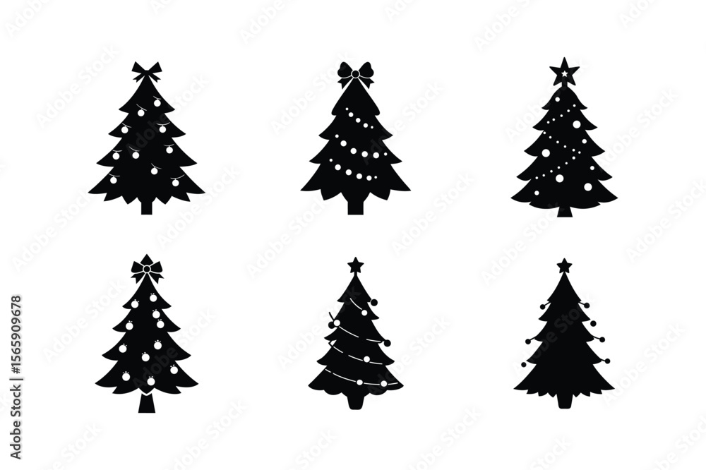 Obraz premium set of christmas trees