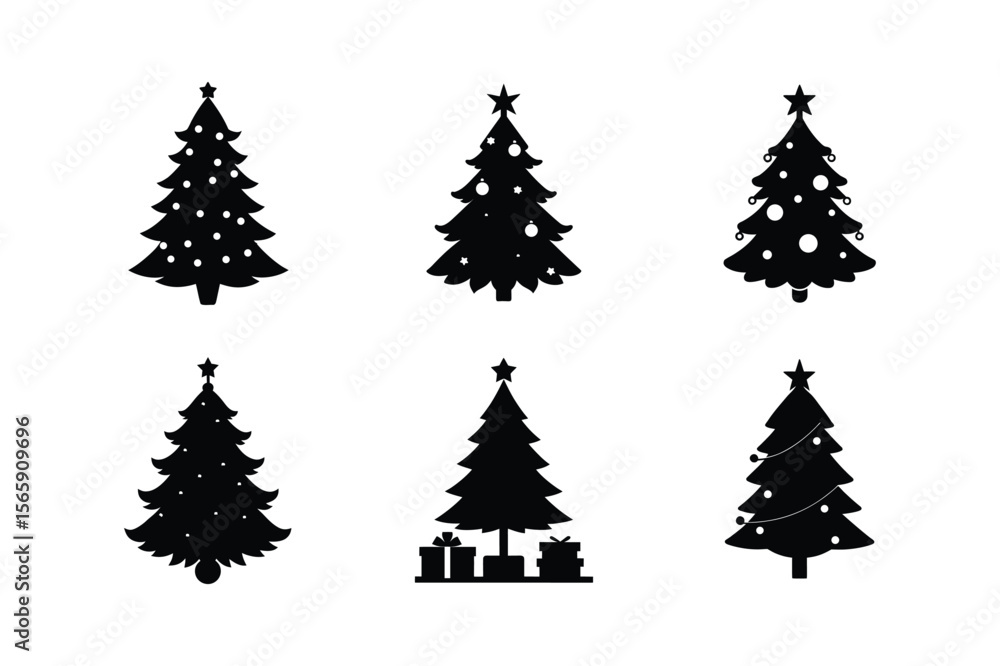 Obraz premium set of christmas trees
