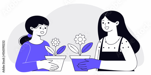 Happy Women Gardening and Growing Flowers