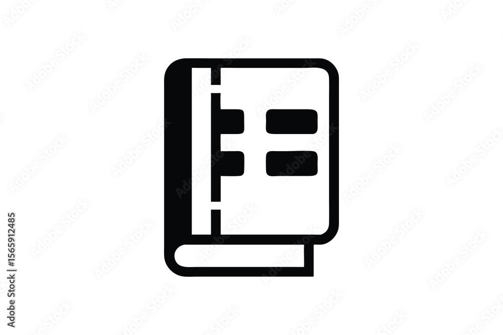Modern minimalist book icon; clean, simple, and professional design; perfect for websites, apps, and presentations; conveying knowledge, education, and learning; vector illustration; black and white; Modern minimalist book icon; clean, simple, and professional design; perfect for websites, apps, and presentations; conveying knowledge, education, and learning; vector illustration; black and white;