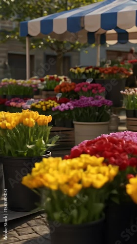 Wallpaper Mural Realistic Flowers Market Colorful Bloom Bouquet Vibrant Floral Arrangement Torontodigital.ca