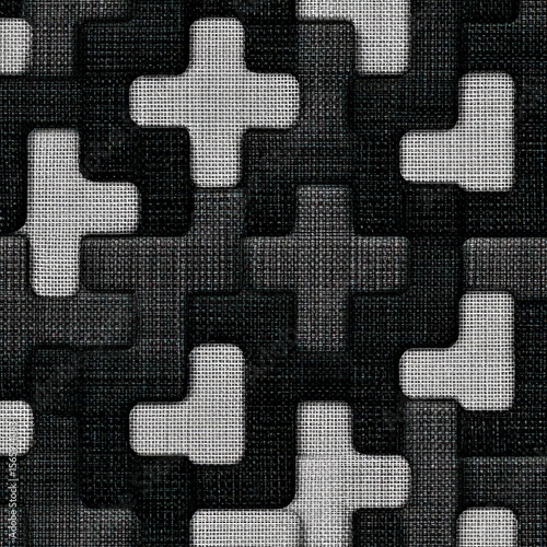 Geometric Monochrome Textile Pattern