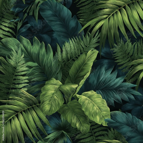 Tropical Leaves Seamless Print
