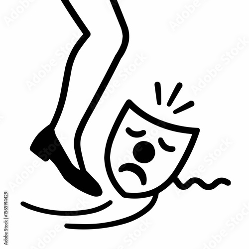 Foot catching on invisible obstacle. Graceful fall