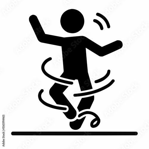 Legs tangled in a dance step. Choreography mishap