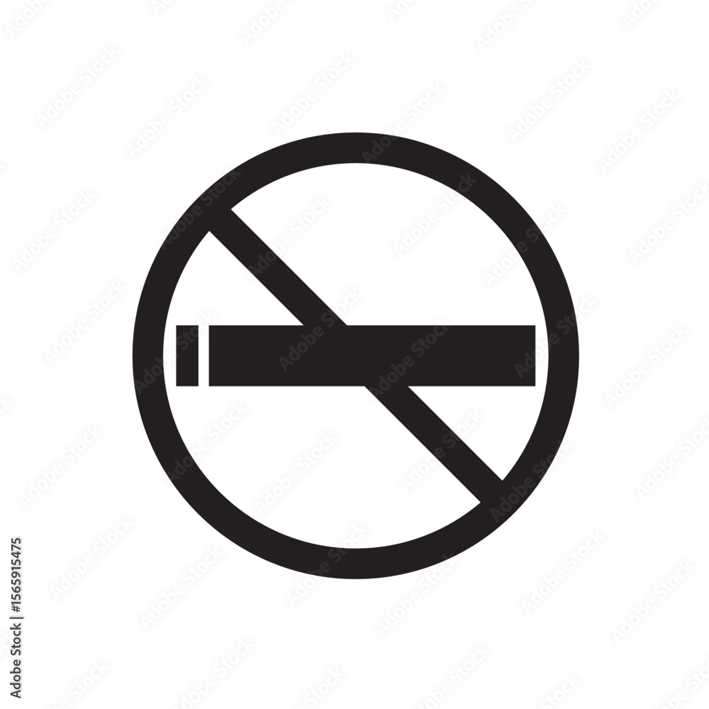 Black and white illustration of a no smoking sign, featuring a cigarette crossed out within a circle. Black and white illustration of a no smoking sign, featuring a cigarette crossed out within a circle.