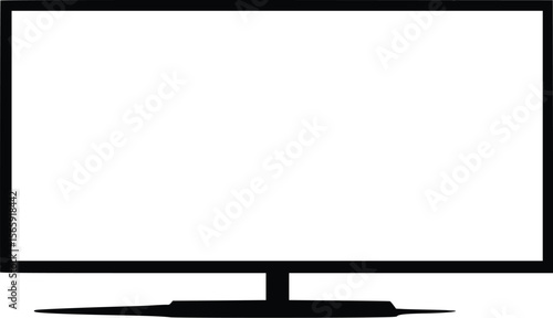 Modern flat-screen TV vector illustration, simple minimalist design.