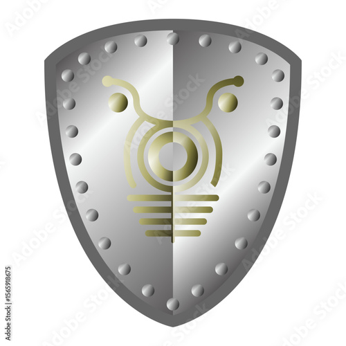 金の装飾入りの金属の盾