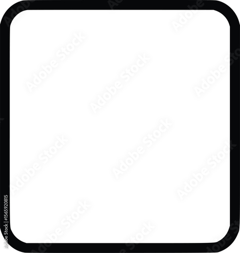 Bold Black Rounded Square Vector Frame, Minimalist Design