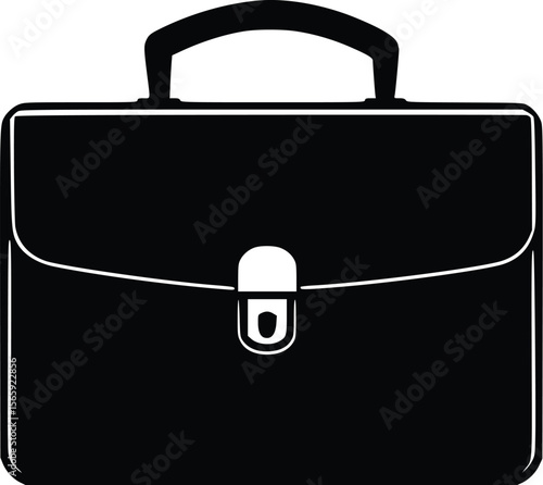 Simple Professional Briefcase Vector Icon:  Business, Corporate, Minimalist Style