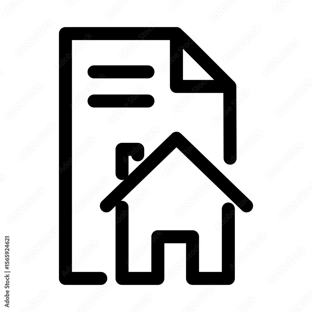 real estate icon with document. Documents behind house. real estate icon with document. Documents behind house.