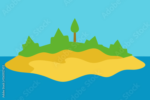 A Simple Graphic Depiction Of Basic Barrier Islands For A Clean And Minimalist Icon