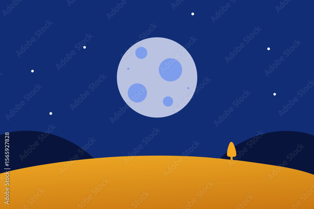 Fototapeta premium A Simple Graphic Depiction Of Basic Moonscapes For A Clean And Minimalist Space Icon