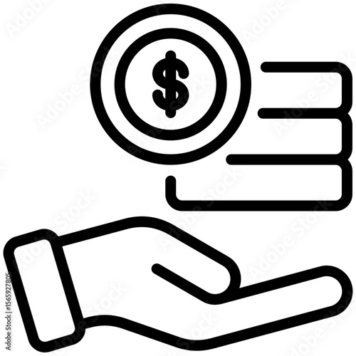 Monetary value icon for gross domestic product (GDP), business, website, application, printing, document, poster design, etc