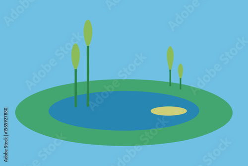 A Simple Graphic Depiction Of Basic Vernal Pools For A Clean And Minimalist Bio Icon
