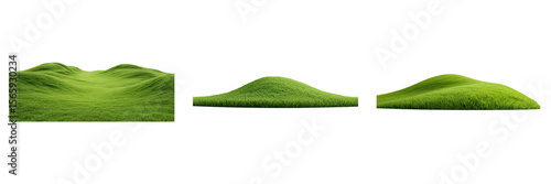 Green grass hill with smooth curves and natural texture, peaceful landscape with vibrant green color and soft light