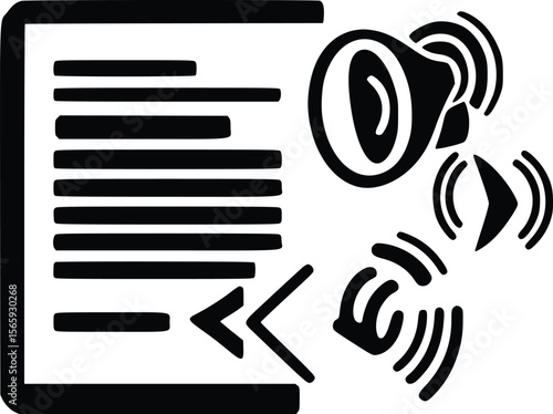 Bold Vector Illustration: Document Announcement, Urgent News Broadcast