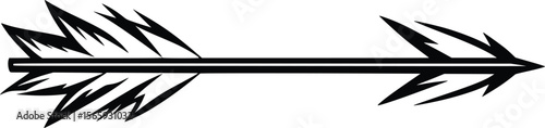 Sharp Tribal Arrow Vector:  Bold Black Design Element