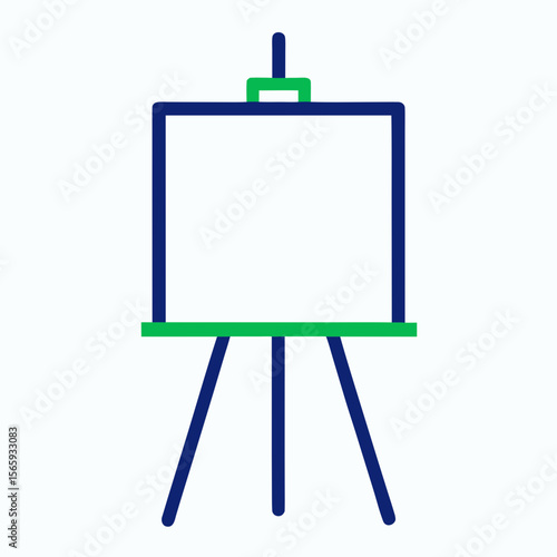 wooden easel with blank canvas