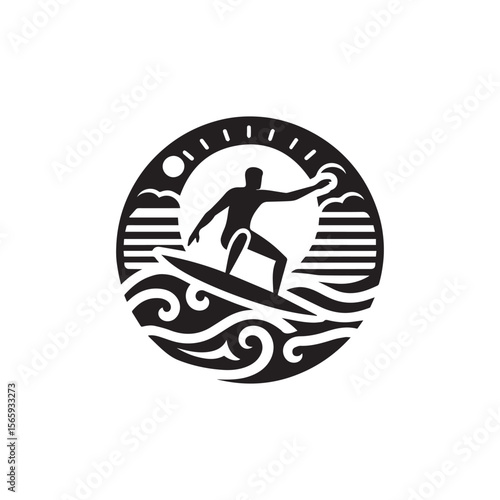 silhouette of a person surfing