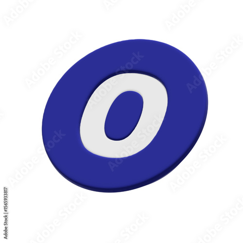 The vector displays a 3D representation of the number zero symbols