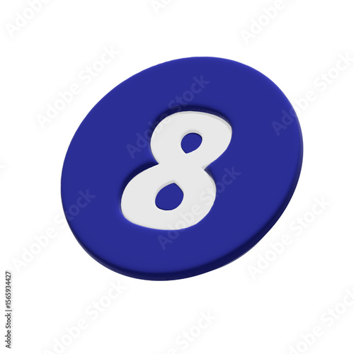 The vector displays a 3D representation of the number eight symbols (8)