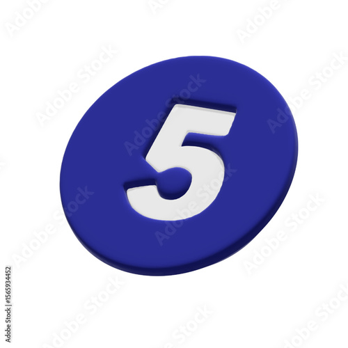 The vector displays a 3D representation of the number five symbols (5)