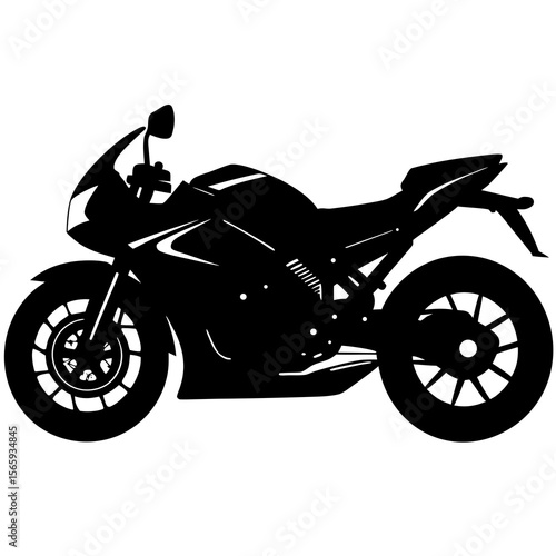 A sports motorcycle silhouette vector illustration