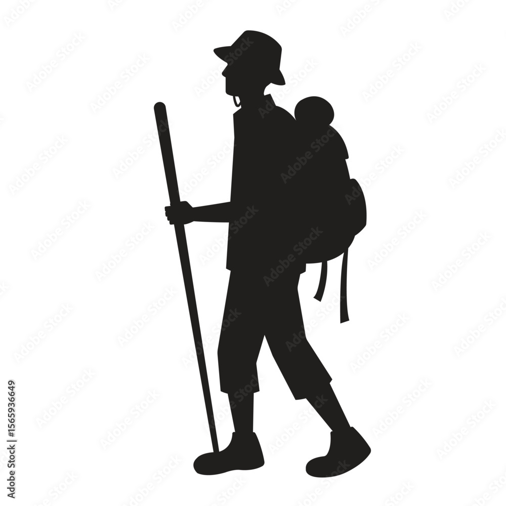 Fototapeta premium hiking_forest_silhoutte_vector_design_ilustration_