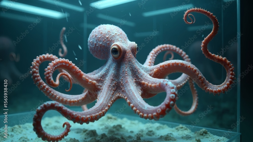 Obraz premium Octopus Art Aquarium Scenery