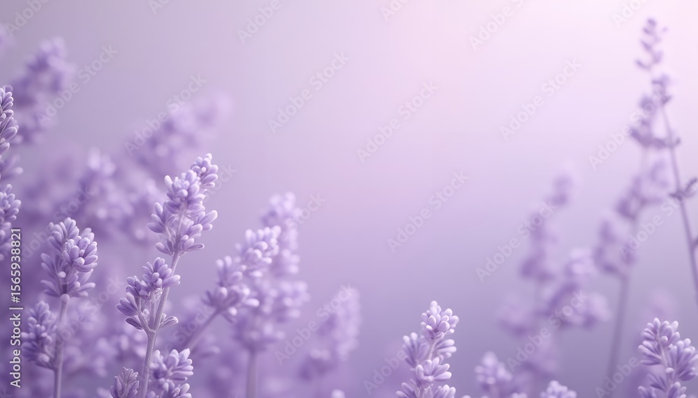 Naklejka premium Lavender flowers blooming on light background