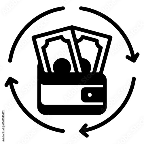 Cash Flow outline mixed icon