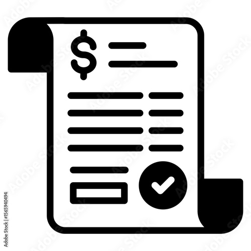 Bank Statement outline mixed icon