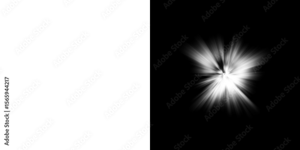 Fototapeta premium Explosion-style radial burst effect with transparent and black background 