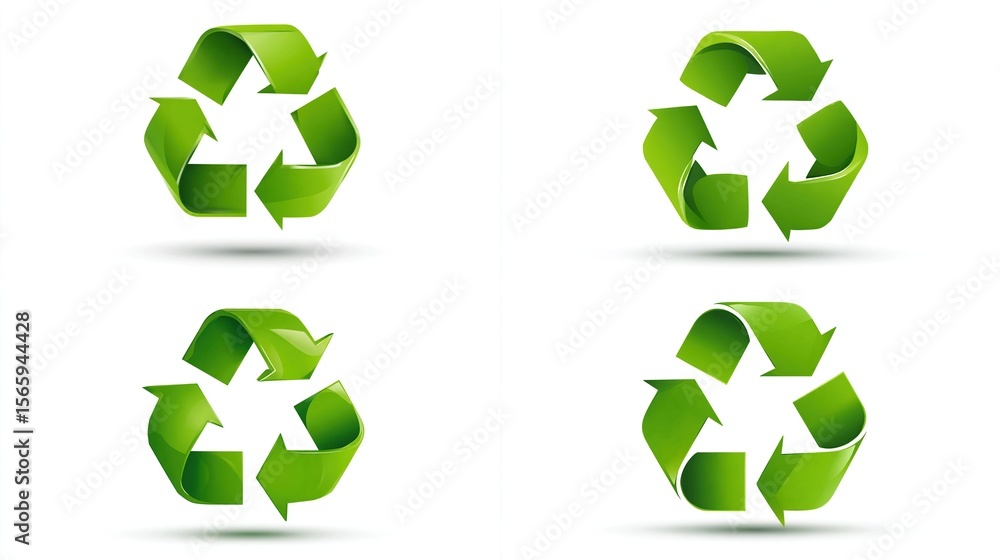 Obraz premium Group of recycling signs with clear background for eco-friendly campaigns or projects