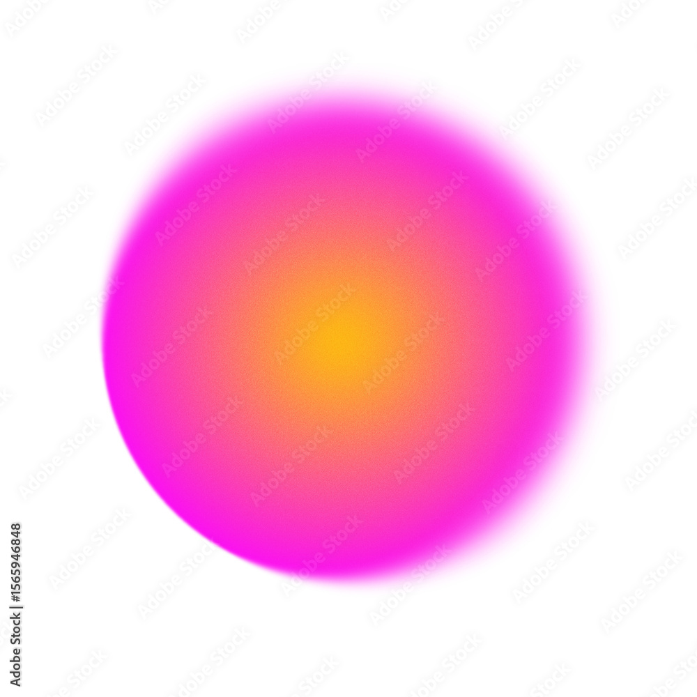 Obraz premium Blurred pink and yellow gradient circle illustration with noise and grainy texture