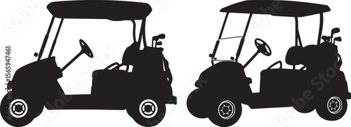 Golf cart silhouette vector illustration