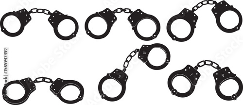 Handcuffs silhouette vector illustration