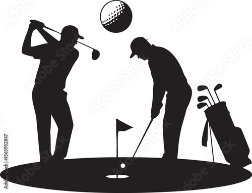 Golfer Swing Silhouette Design

Professional Golfer Vector Art

Golf Club Swing Illustration

Dynamic Golf Pose Silhouette

Tee Off Golfer Clipart Graphic
