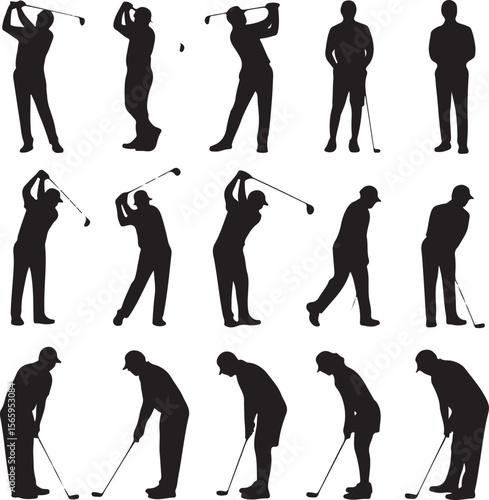 Golfer Swing Silhouette Design

Professional Golfer Vector Art

Golf Club Swing Illustration

Dynamic Golf Pose Silhouette

Tee Off Golfer Clipart Graphic