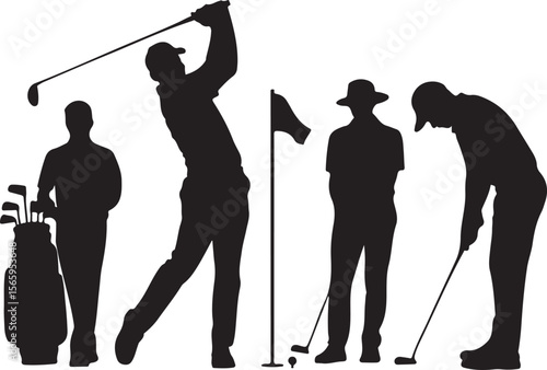 Golfer Swing Silhouette Design

Professional Golfer Vector Art

Golf Club Swing Illustration

Dynamic Golf Pose Silhouette

Tee Off Golfer Clipart Graphic