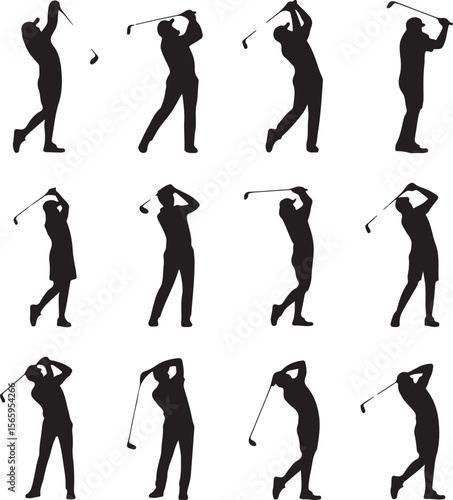 Golfer Swing Silhouette Design

Professional Golfer Vector Art

Golf Club Swing Illustration

Dynamic Golf Pose Silhouette

Tee Off Golfer Clipart Graphic