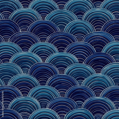Japanese Wave Inspired Fabric Design